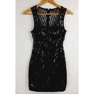 Blue Juice Womens Junior Small Black Sequin Homecoming Dress Sleeveless Sexy